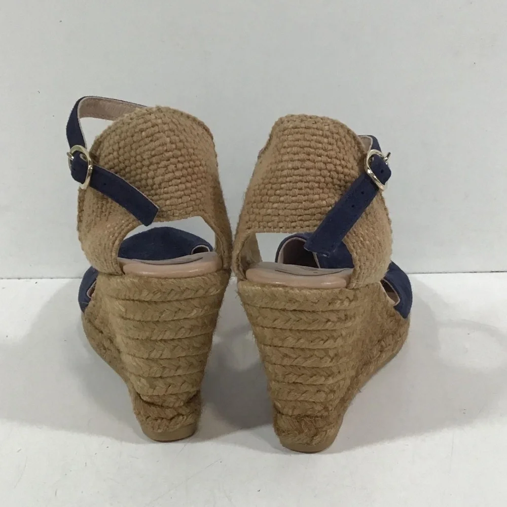 Women’s Gaimo Navy Suede Wedge Espadrille Sandals Size 40